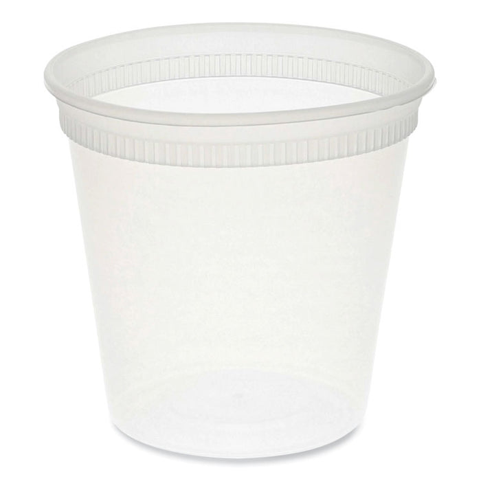 Newspring DELItainer Microwavable Container, 24 oz, 4.7 x 4.7 x 4.4, Clear, Plastic, 480/Carton
