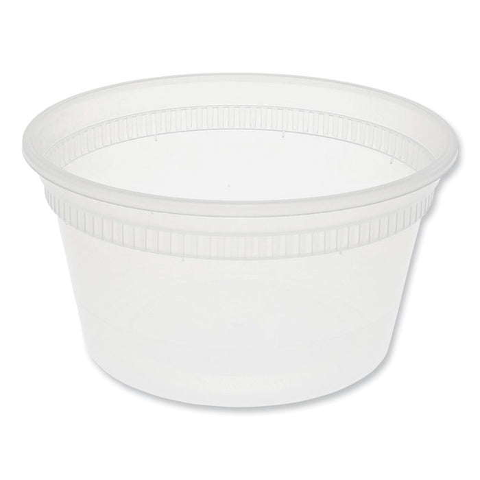 Newspring DELItainer Microwavable Container, 12 oz, 4.6 x 4.6 x 2.5, Clear, Plastic, 480/Carton