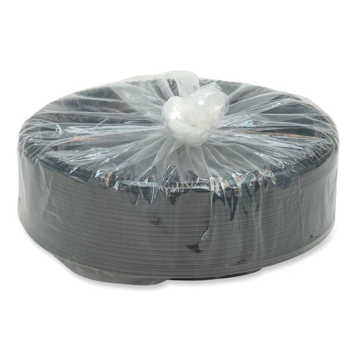 Meadoware Impact Plastic Dinnerware, Plate, 8.9" dia, Black, 400/Carton