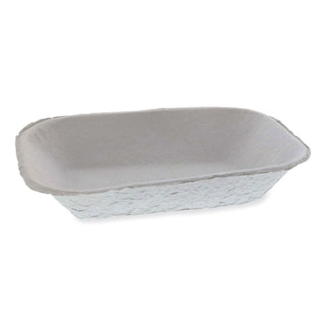 EarthChoice Pulpex Steep Wall Food Tray, 9.1 x 6.9 x 1.75, Natural, Paper, 460/Carton