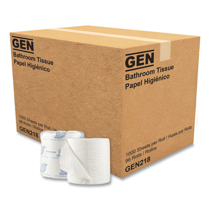 Standard Bath Tissue, Individually Wrapped Rolls, Septic Safe, 1-Ply, White, 1,000 Sheets/Roll, 96 Rolls/Carton