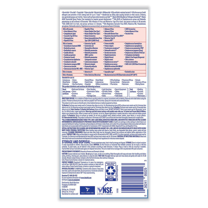 Disinfectant Spray, Original Scent, 19 oz Aerosol Spray, 12/Carton