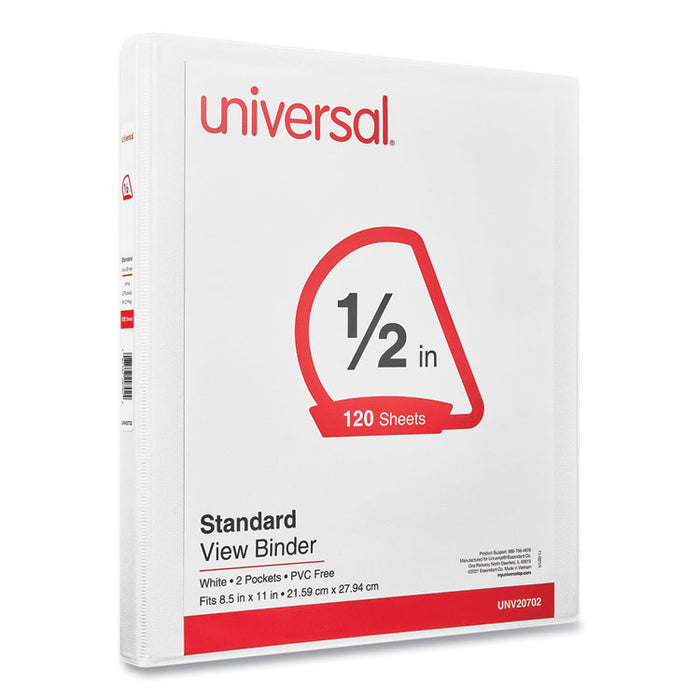 Slant D-Ring View Binder, 3 Rings, 0.5" Capacity, 11 x 8.5, White