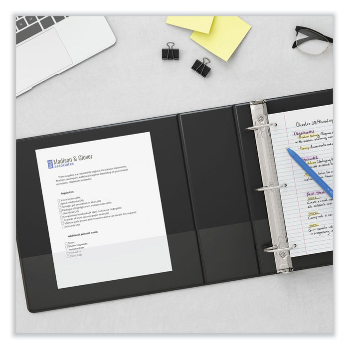 Slant D-Ring View Binder, 3 Rings, 1" Capacity, 11 x 8.5, Black, 12/Carton