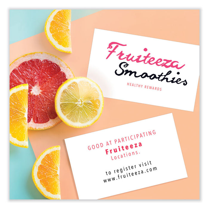 Printable Microperforated Business Cards with Sure Feed Technology, Inkjet, 2 x 3.5, White, 10/Sheet, 25 Sheets/Pack