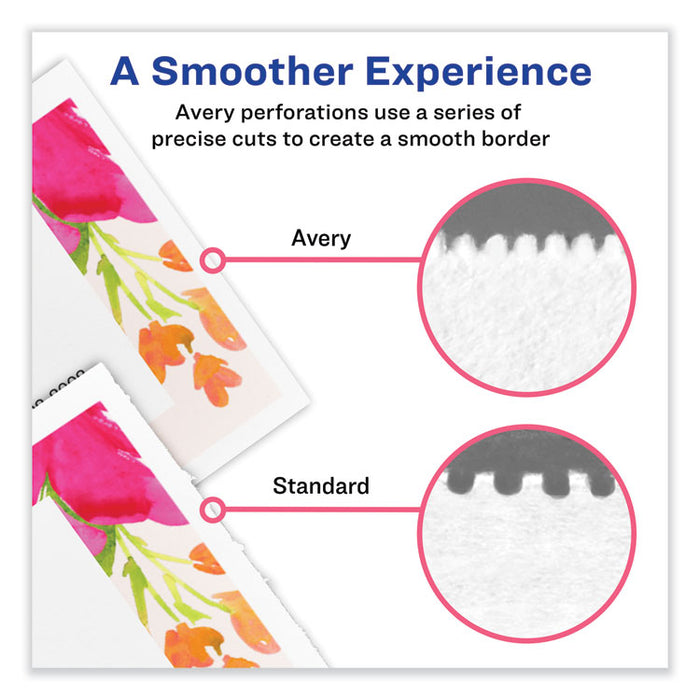 Printable Microperforated Business Cards with Sure Feed Technology, Inkjet, 2 x 3.5, Ivory, 10/Sheet, 25 Sheets/Pack