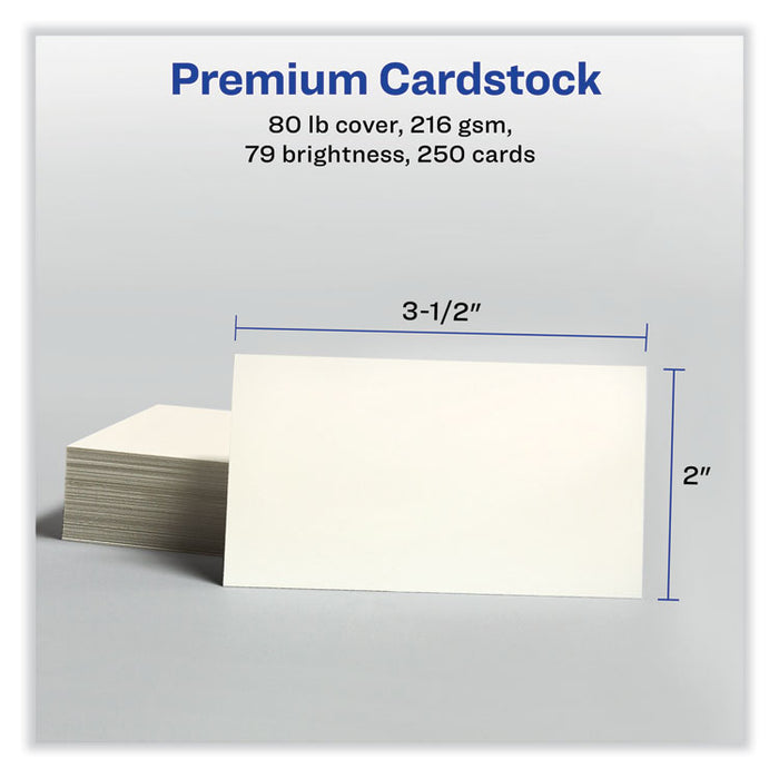 Printable Microperforated Business Cards with Sure Feed Technology, Inkjet, 2 x 3.5, Ivory, 10/Sheet, 25 Sheets/Pack
