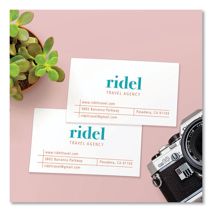 Printable Microperforated Business Cards with Sure Feed Technology, Inkjet, 2 x 3.5, White, 10/Sheet, 100 Sheets/Bx