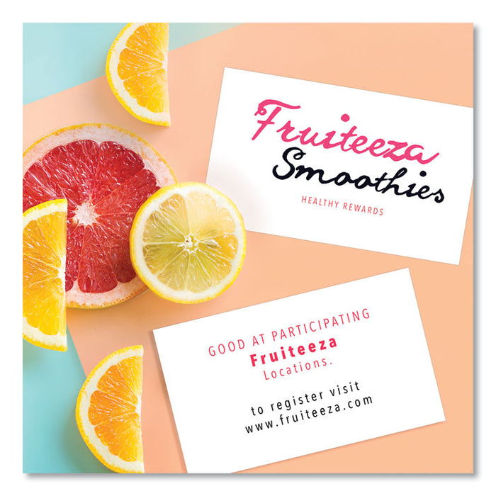 Printable Microperforated Business Cards with Sure Feed Technology, Inkjet, 2 x 3.5, White, 10/Sheet, 100 Sheets/Bx