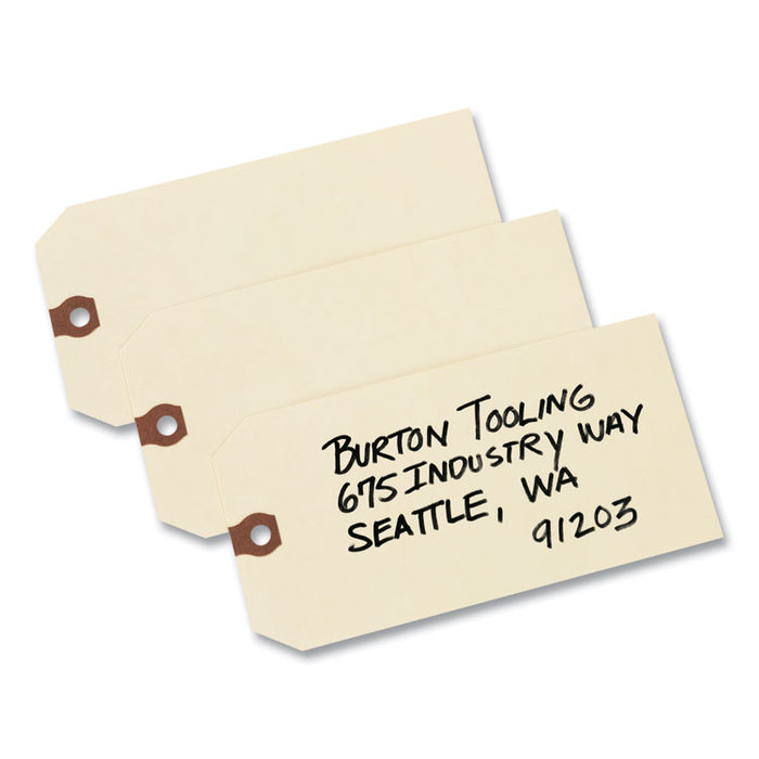 Unstrung Shipping Tags, 11.5 pt Stock, 2.75 x 1.38, Manila, 1,000/Box