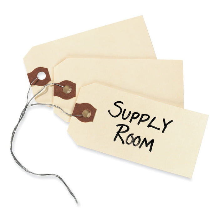 Double Wired Shipping Tags, 11.5 pt Stock, 3.25 x 1.63, Manila, 1,000/Box