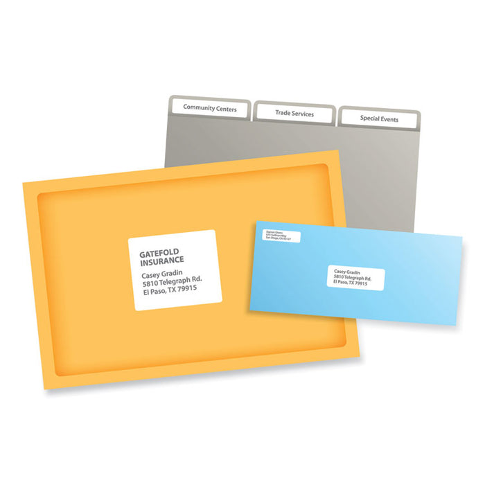 Labels, Inkjet/Laser Printers, 0.5 x 1.75, White, 80/Sheet, 100 Sheets/Pack