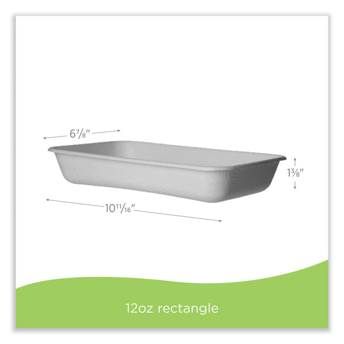 WorldView Renewable Molded Fiber Containers, 10.47 x 10.47 x 1.76, White, 200/Carton
