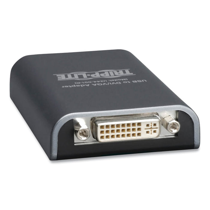 USB 2.0 to DVI/VGA External Multi-Monitor Video Card, 128 MB SDRAM, 4", Black
