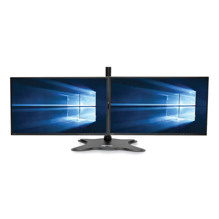 Dual Desktop Monitor Stand, For 13" to 27" Monitors, 31.69" x 10" x 18.11", Black, Supports 26 lb