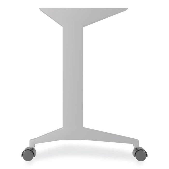 Alera Modern Teacher Series Pedestal Desk, Left-Side Pedestal: Box/Box/File, 60" x 24" x 28.75", Charcoal Woodgrain/Gray