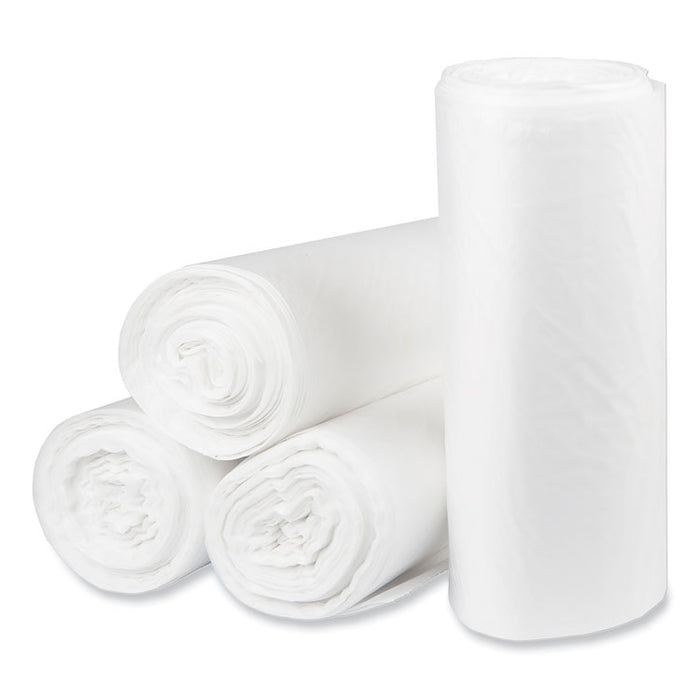 Eco Strong Plus Can Liners, 33 gal, 1 mil, 33" x 39", Natural, Perforated Roll, 150/Carton