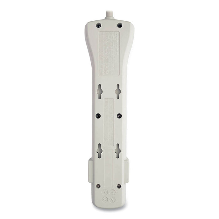 Protect It! Surge Suppressor, 7 AC Outlets, 7 ft Cord, 2,160 J, Light Gray