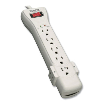 Protect It! Surge Suppressor, 7 AC Outlets, 7 ft Cord, 2,160 J, Light Gray