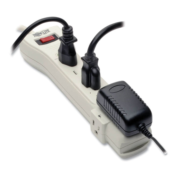 Protect It! Surge Suppressor, 7 AC Outlets, 7 ft Cord, 2,160 J, Light Gray