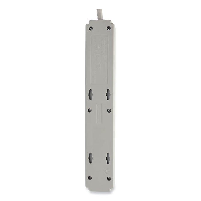 Protect It! Surge Suppressor, 6 AC Outlets, 4 ft. Cord, 790 J, Light Gray