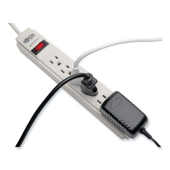 Protect It! Surge Suppressor, 6 AC Outlets, 4 ft. Cord, 790 J, Light Gray