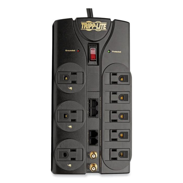 Protect It! Surge Suppressor, 8 AC Outlets, 10 ft Cord, 3,240 J, Black