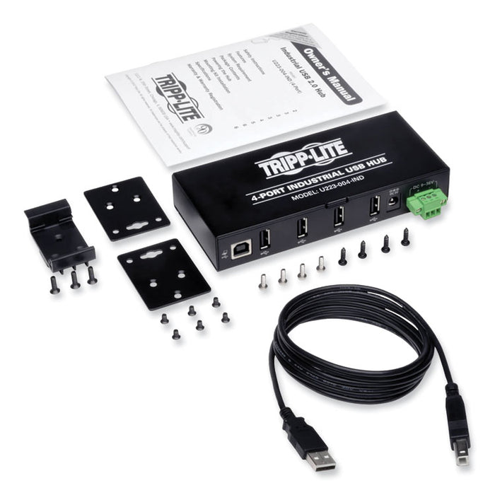 USB 2.0 Mini Hub, 4 Ports, Black