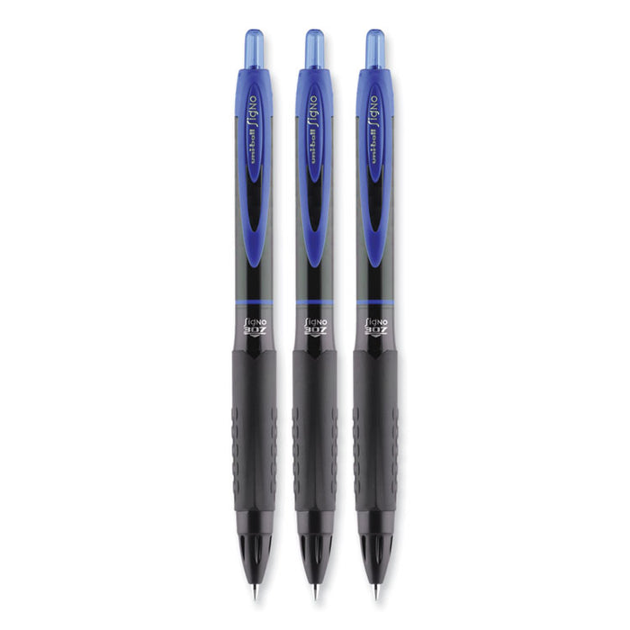 307 Gel Pen, Retractable, Medium 0.7 mm, Blue Ink, Blue Barrel, 3/Pack