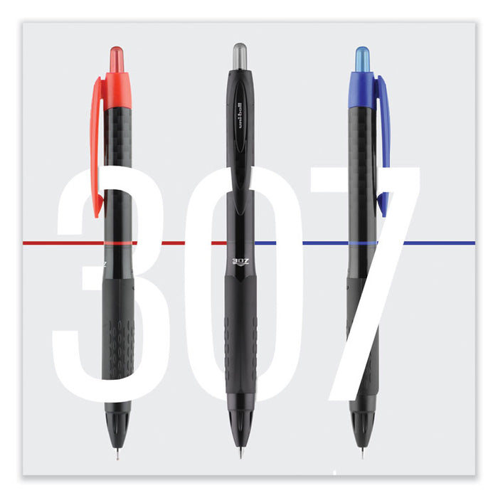 307 Gel Pen, Retractable, Medium 0.7 mm, Blue Ink, Blue Barrel, 3/Pack
