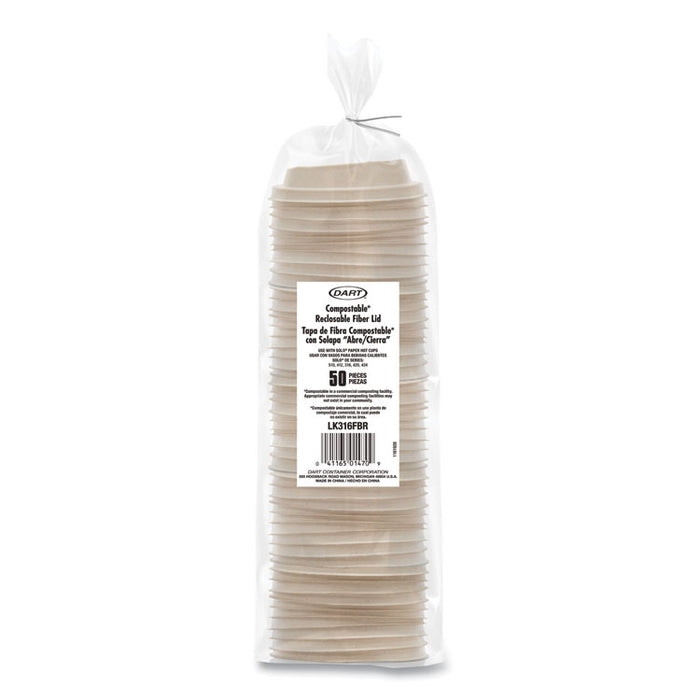 Molded Fiber Lids for Paper Cups, ProPlanet Seal, Fits 10 oz to 24 oz Hot Cups, Tan, 1,000/Carton