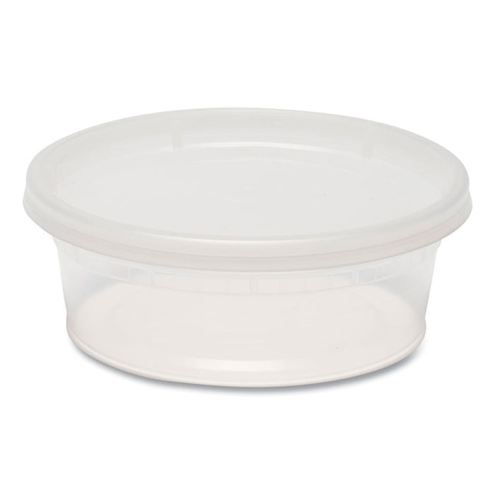 Plastic Deli Container with Lid, 8 oz, Clear, Plastic, 240/Carton