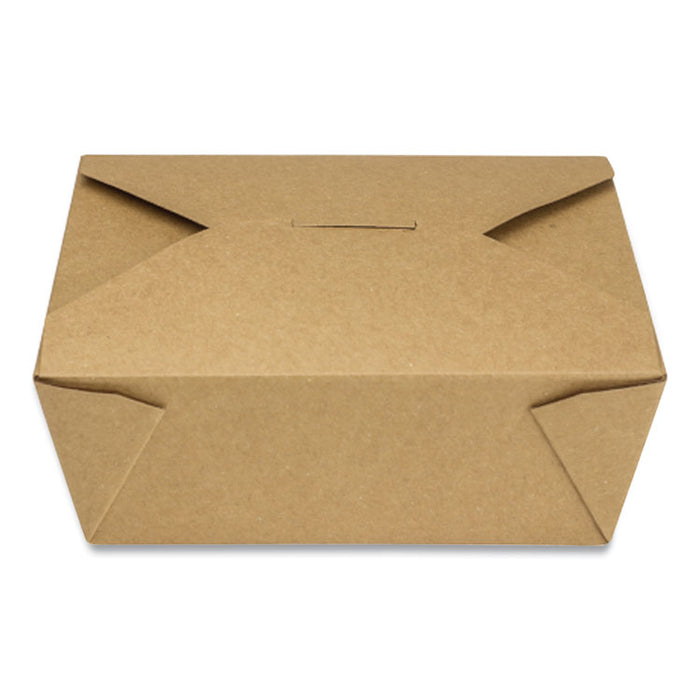 Reclosable Kraft Take-Out Box, 48 oz, 6.93 x 5.62 x 2.4, Brown, Paper, 300/Carton