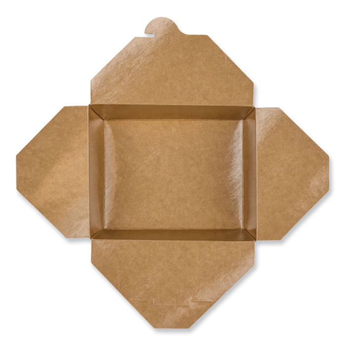 Reclosable Kraft Take-Out Box, 48 oz, 6.93 x 5.62 x 2.4, Brown, Paper, 300/Carton