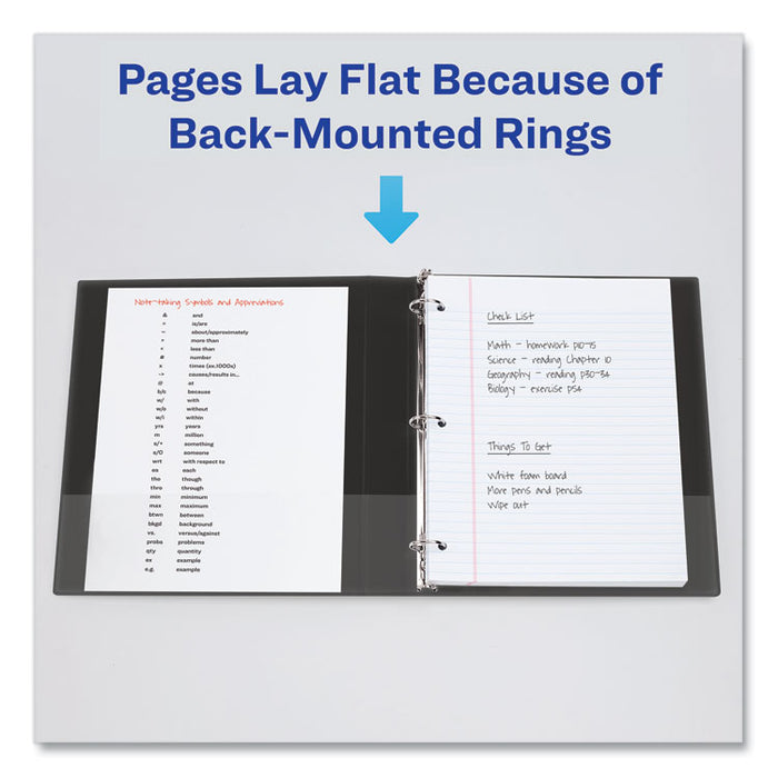 Heavy-Duty Non Stick View Binder with DuraHinge and Slant Rings, 3 Rings, 3" Capacity, 11 x 8.5, Black, (5600)