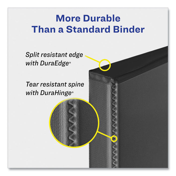 Heavy-Duty Non Stick View Binder with DuraHinge and Slant Rings, 3 Rings, 3" Capacity, 11 x 8.5, Black, (5600)