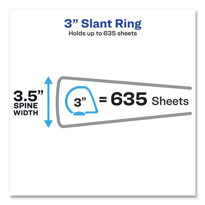 Heavy-Duty Non Stick View Binder with DuraHinge and Slant Rings, 3 Rings, 3" Capacity, 11 x 8.5, Black, (5600)