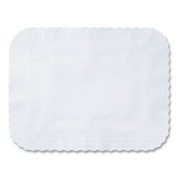 Scalloped Edge Traymat, Smooth Surface, 16.5" x 12.75", White, 1,000/Carton