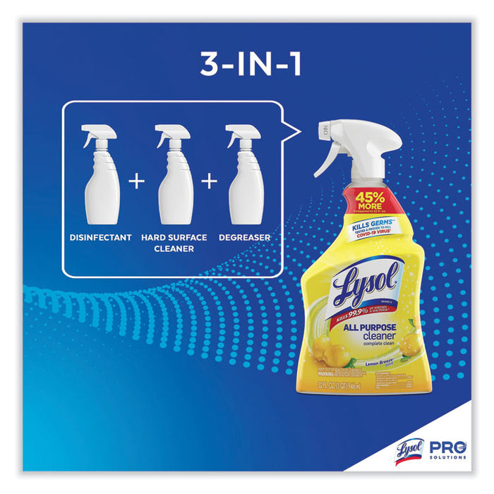 Ready-to-Use All-Purpose Cleaner, Lemon Breeze Scent, 32 oz Spray Bottle