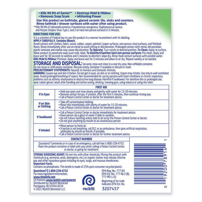 Multi-Purpose Cleaner with Bleach, 32 oz Spray Bottle, 12/Carton
