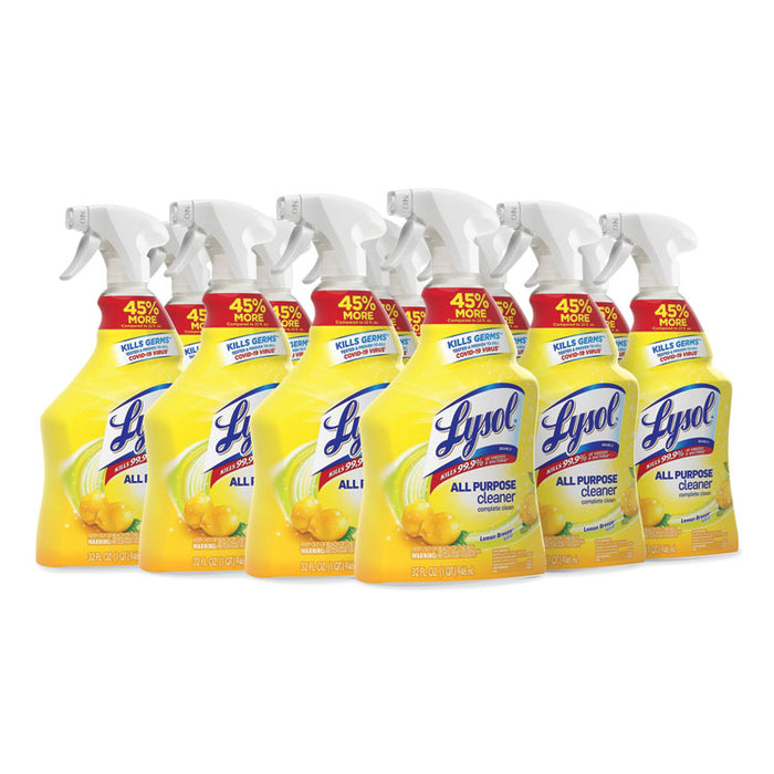 Ready-to-Use All-Purpose Cleaner, Lemon Breeze Scent, 32 oz Spray Bottle, 12/Carton