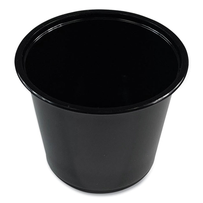Souffle/Portion Cups, 5.5 oz, Plastic, Black, 2,500/Carton