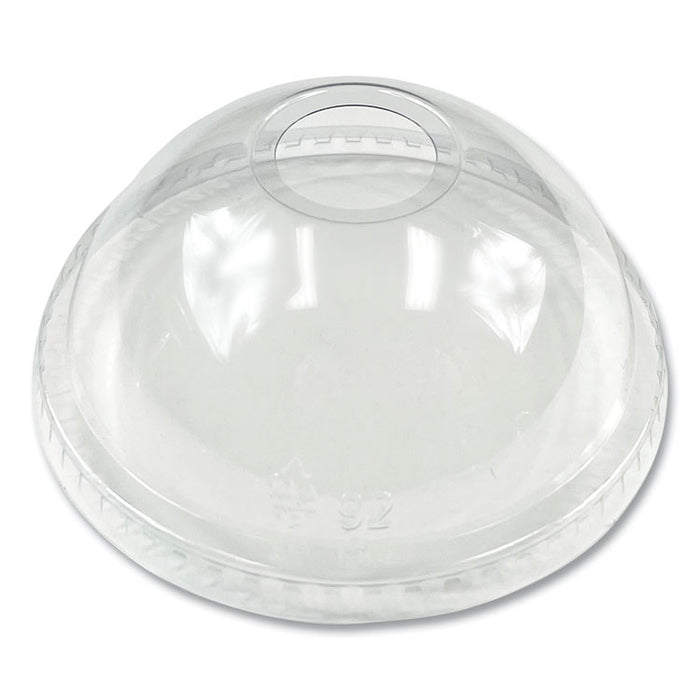 PET Cold Cup Dome Lids, Fits 9 oz Squat/12 oz Cold Cups, Plastic, Clear, 1,000/Carton
