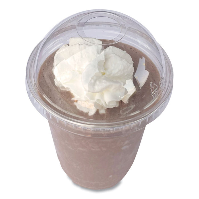 PET Cold Cup Dome Lids, Fits 9 oz Squat/12 oz Cold Cups, Plastic, Clear, 1,000/Carton