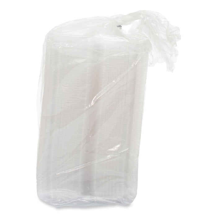 StayLock Clear Hinged Lid Containers, 4.5" x 8.5" x 2.1", Clear, Plastic, 250/Carton