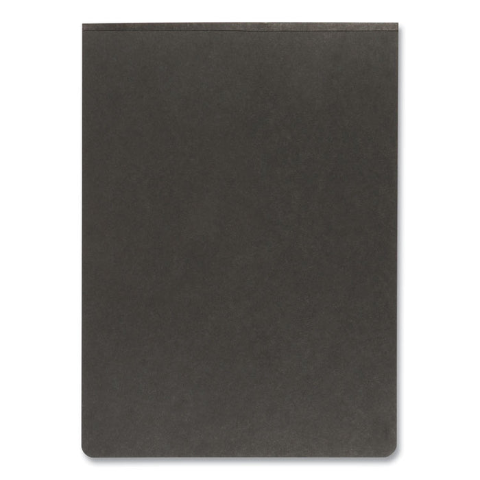 Pressboard Report Cover with Reinforced Top Hinge, Two-Prong Metal Fastener, 2" Capacity, 8.5 x 11, Black/Black