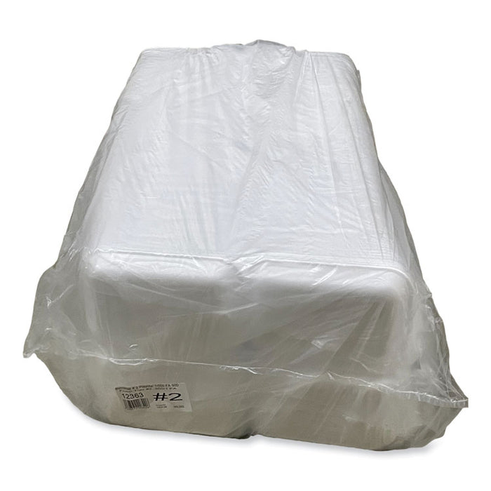 Meat Trays, #2, 8.5 x 6.03 x 1.11, White, Foam, 500/Carton