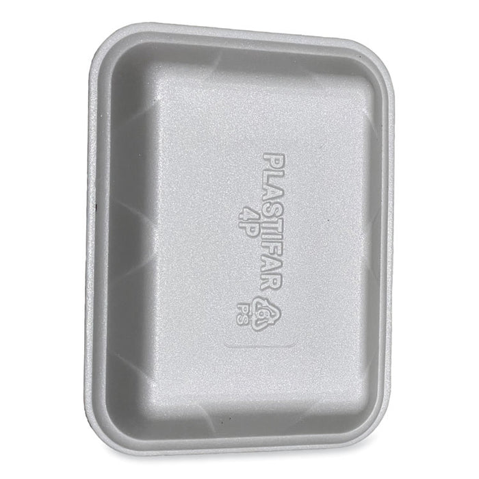 Meat Trays, #4P, 9.5 x 7.19 x 1.2, White, Foam, 500/Carton