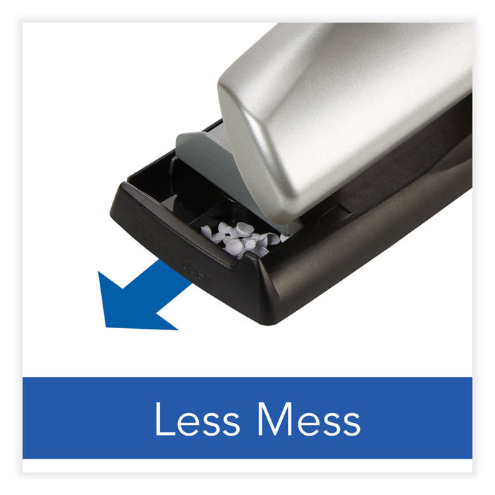 20-Sheet LightTouch Desktop Two- to Seven-Hole Punch, 9/32" Holes, Silver/Black