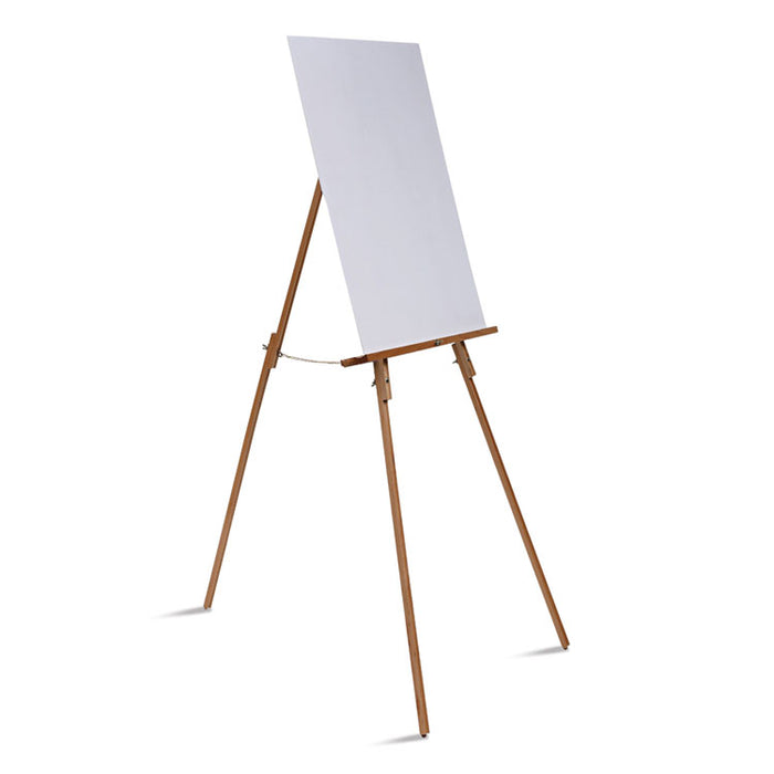 Oak Display Tripod Easel, 60" Tall, Wood, Oak Finish, Supports Up to 15 lb